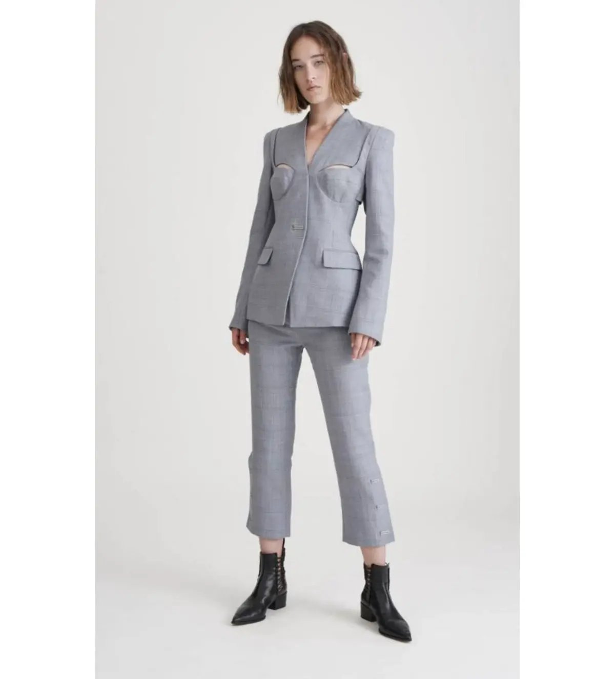 Dion Lee Lingerie Blazer Dress Grey Size 6 photo 2