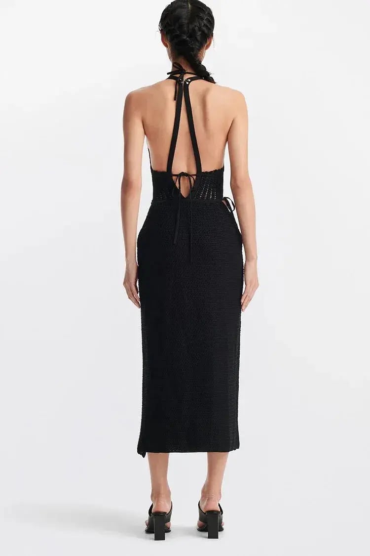 Dion Lee Crochet Tie Butterfly Dress Black Size S / AU 8 photo 4