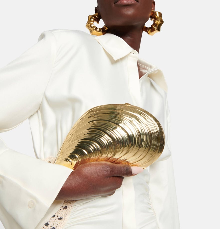Simkhai Bridget Metal Oyster Shell, Gold photo 2