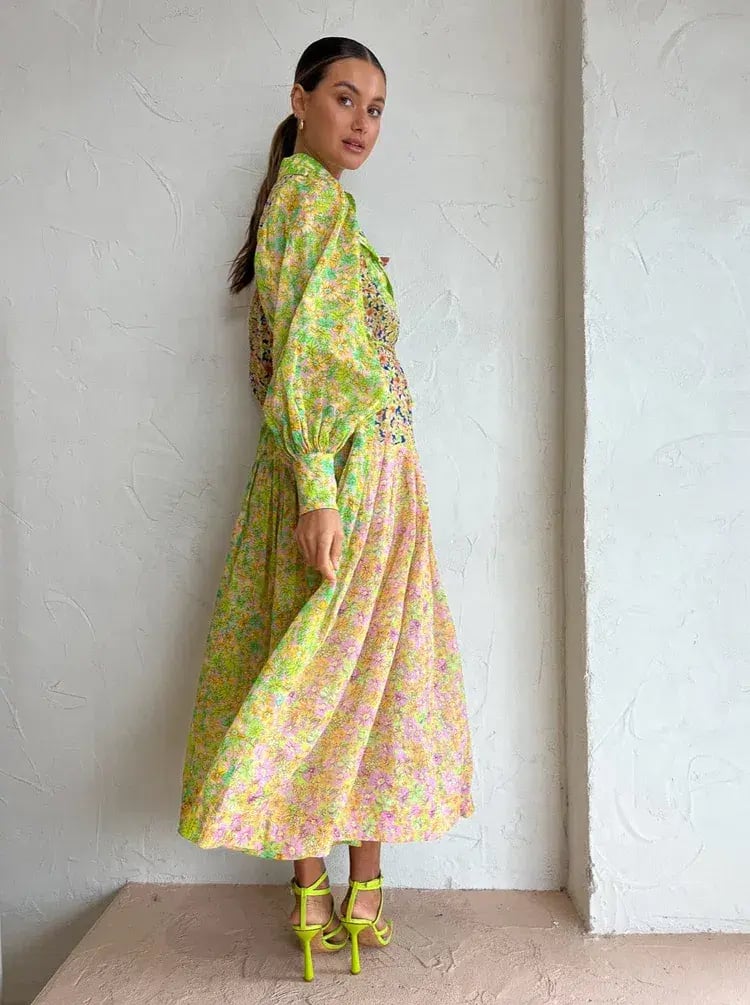 Alemais Daisy Patchwork Shirtdress In Multi Size AU 8 photo 4