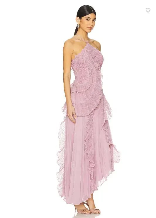 Amur Lorelie Midi Halter Gown Dress Water Hyacinth Pink Size AU 10 /US 6 photo 2