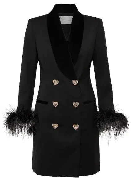 Rebecca Vallance Kawani Feather Trimmed Mini Dress Black Size 8 photo 4