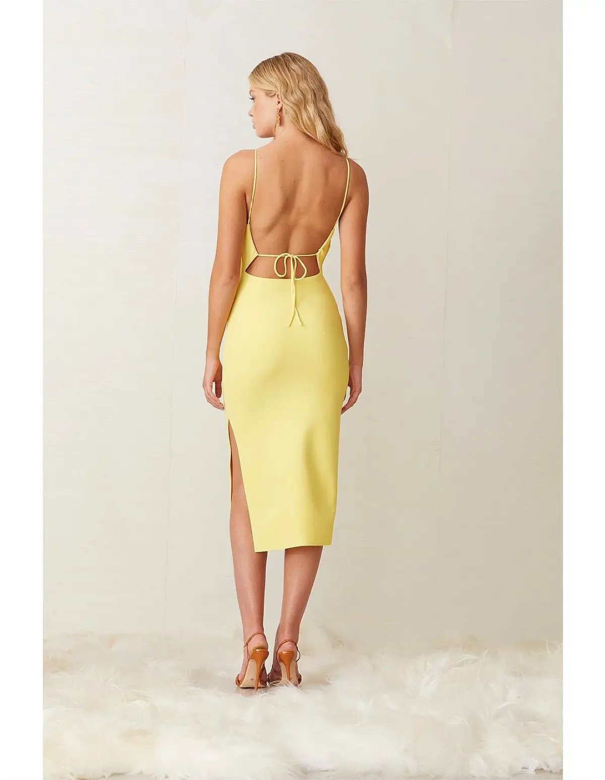 Bec & Bridge Gemma Midi Dress Yellow Size 12 photo 3