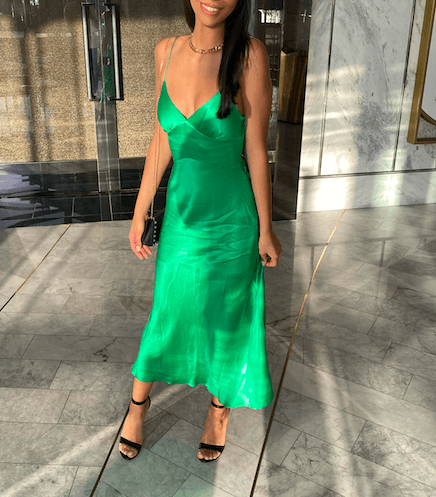 Loren Midi Dress Emerald Size 6 photo 4