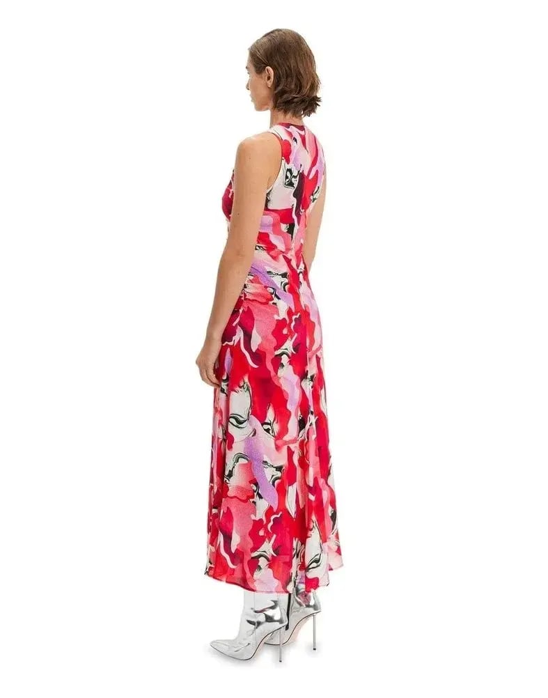 Cue Ruched Marble Midi Dress Print Size 10 photo 2