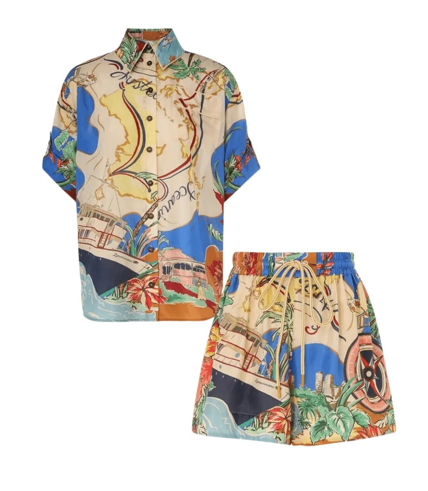 Zimmermann Alight Short Sleeve Shirt & Draw Waist Short photo 2
