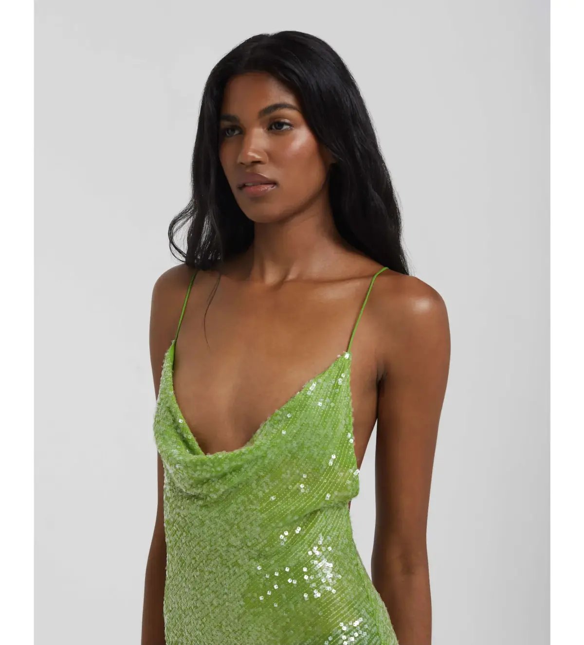 Rat & Boa Gaia Dress Green Sequin Size Small photo 4