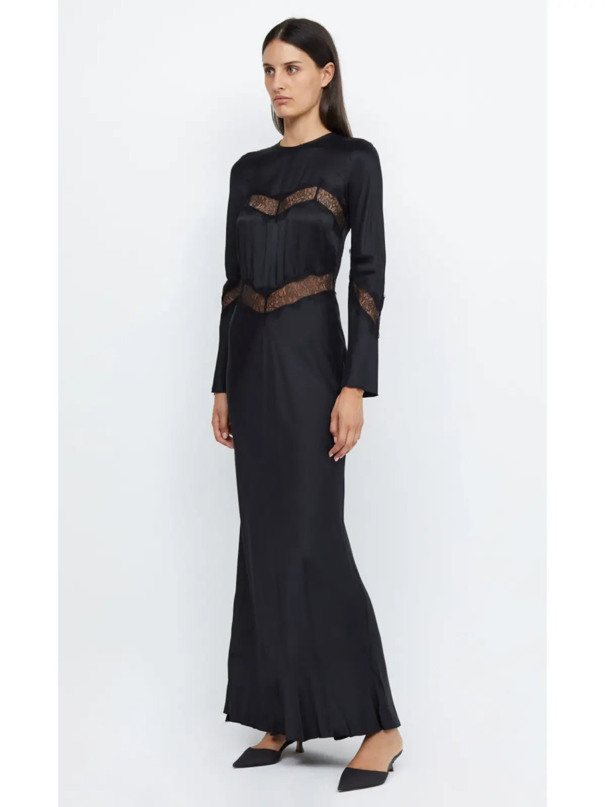 Bec & Bridge Spencer Lace Long Sleeve Maxi Dress Black Size AU 10 photo 2