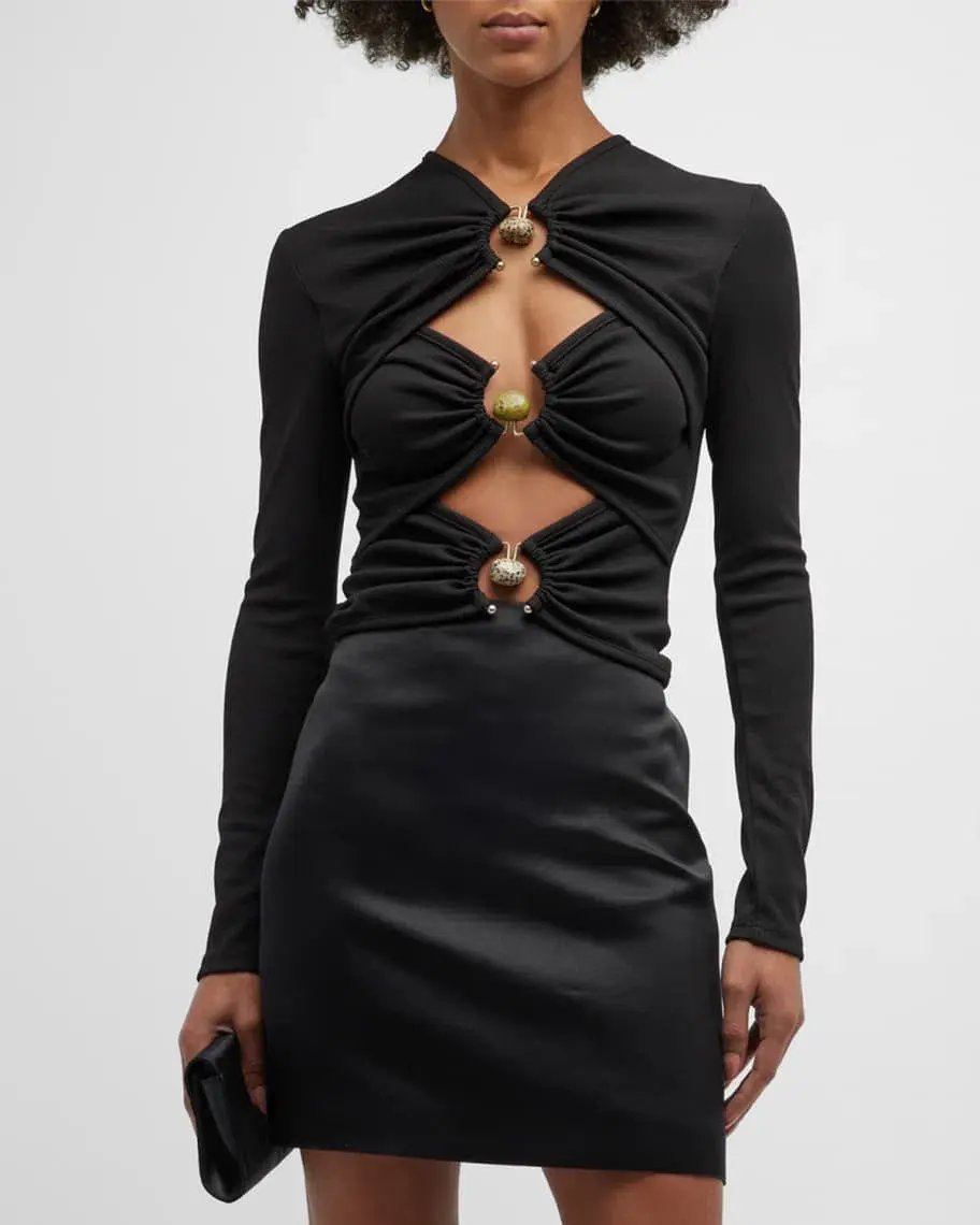 Christopher Esber Cut Out Detail Top Black Size 14 photo 2