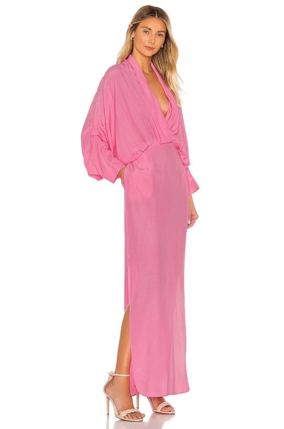 SWF Boutique Plunge Dress Floss Pink Size 6 photo 2