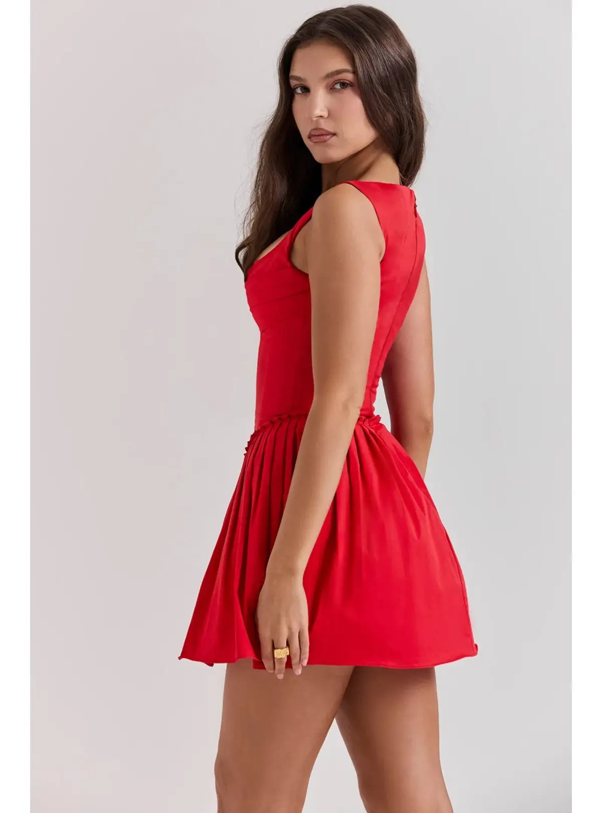 House of CB Scarlet Pleated Mini Dress Scarlet Size AU 8 photo 3