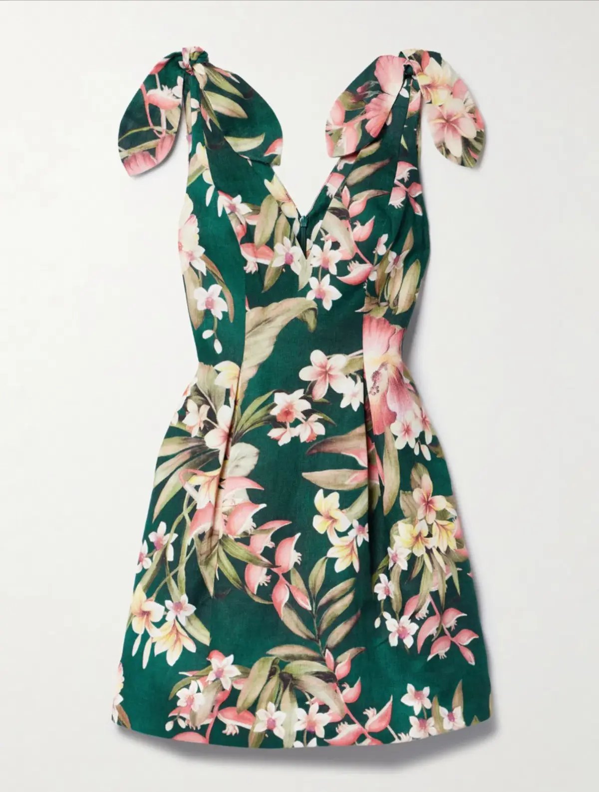 Zimmermann Lexi Tie Mini Dress Green Palm Size 3 / AU 14 photo 3