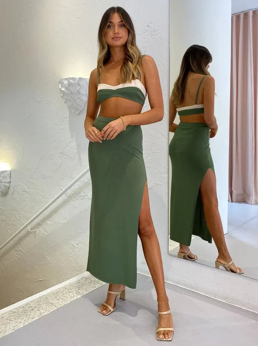Bec & Bridge Miranda Knit Top and Skirt Set Green Size 8 photo 3