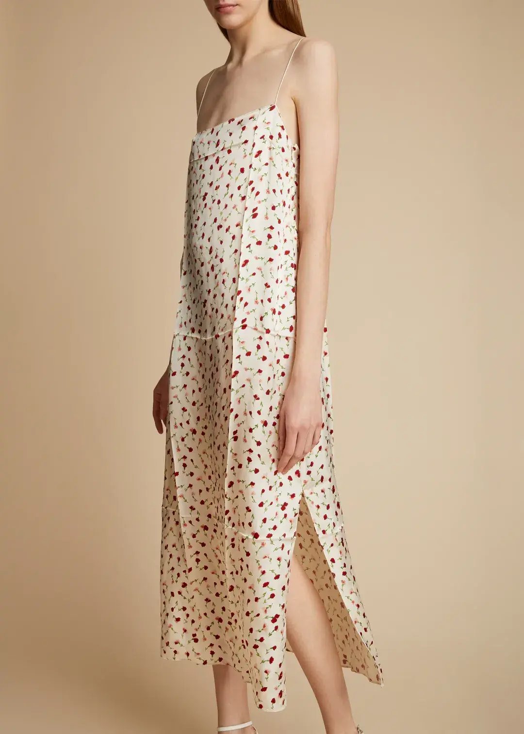 Khaite Sicily Rose Slip Dress Print Size 8 photo 4