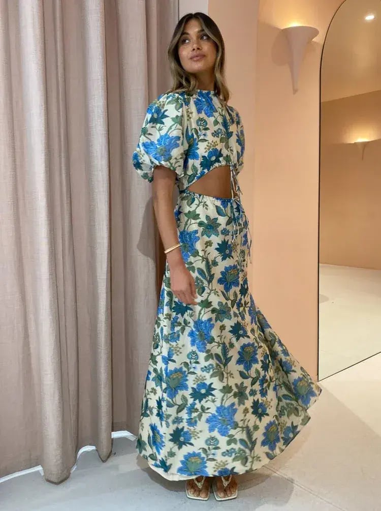 Sir the Label Celia Puff Sleeve Midi Dress Floral Size 1 / Size AU 8 photo 2