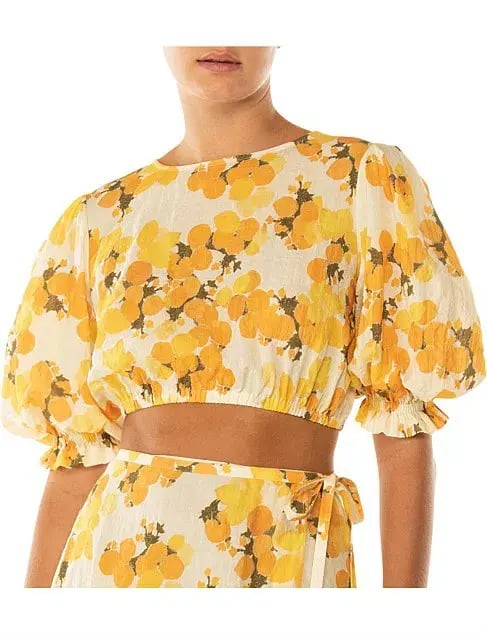 Peony Vacation Crop Top and Wrap Skirt Set Citrus Size AU 6 photo 2