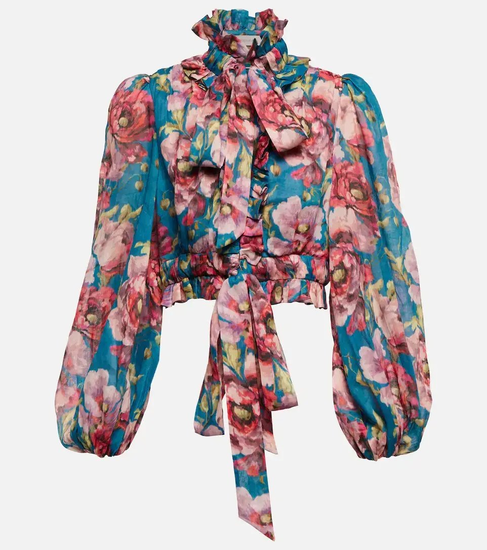 Zimmermann High Tide Crop Bodice Floral Size 1 / Au 10 photo 2