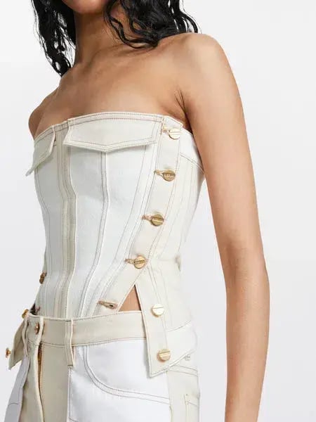 Dion Lee Denim Inverse Utility Corset Size AU 8 photo 2