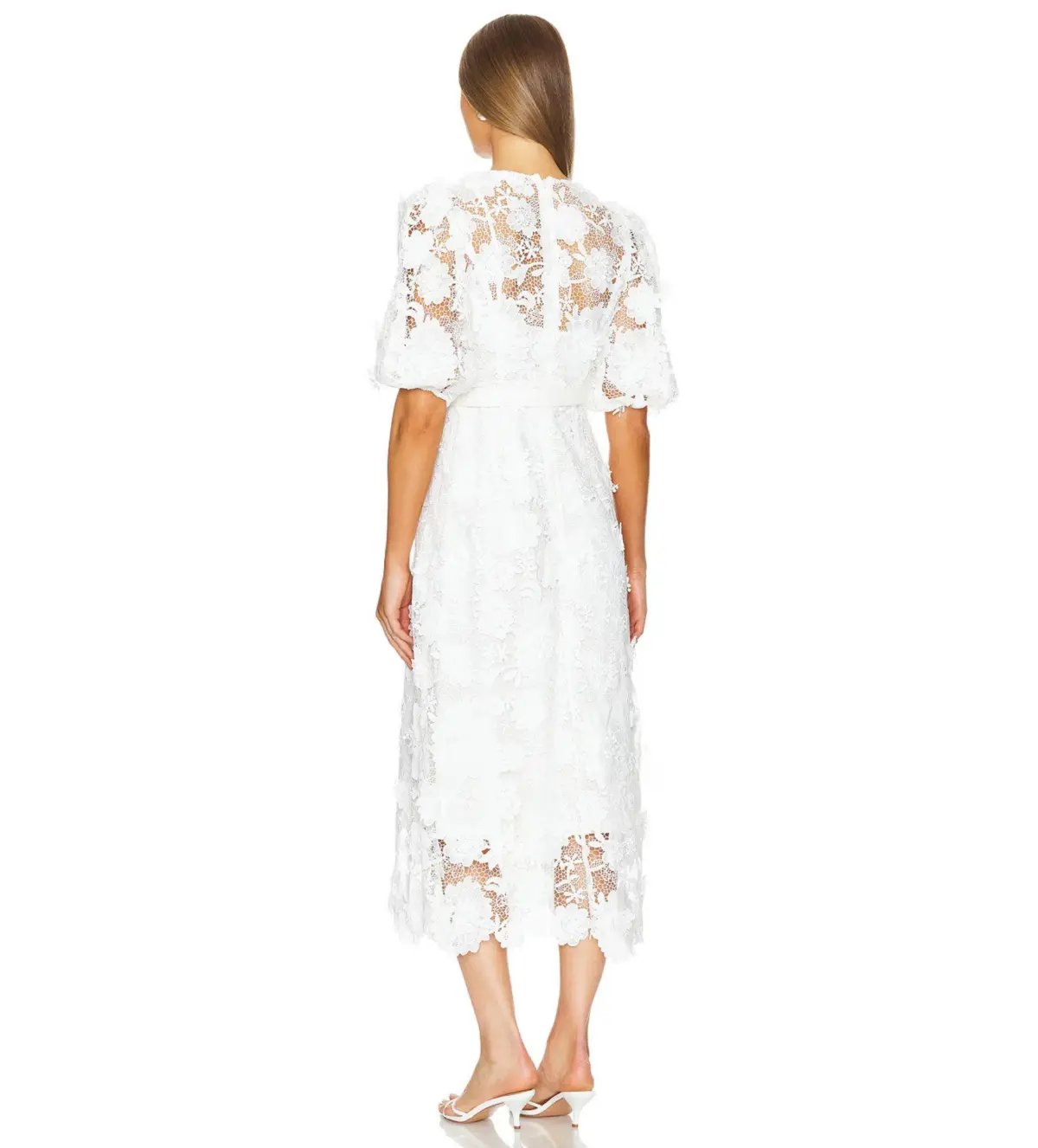 Zimmermann The Halliday Lace Flower Dress In Ivory Size 2/ Au12 photo 2