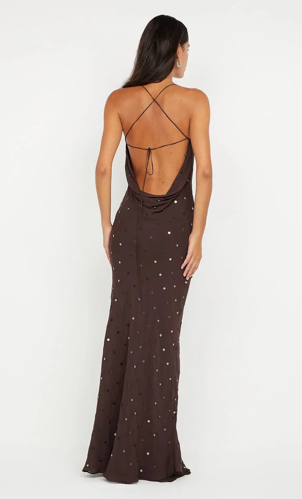 Bec & Bridge Arielle Slip Maxi Dress Dark Chocolate Size 10 photo 4