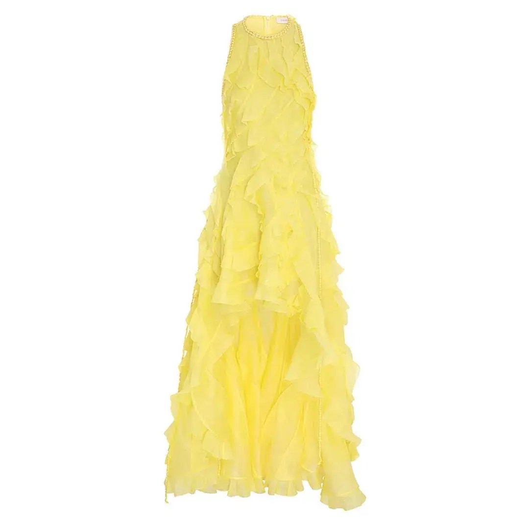 Zimmermann Wonderland Ruffle Gown Yellow Size 1 / AU 10 photo 4
