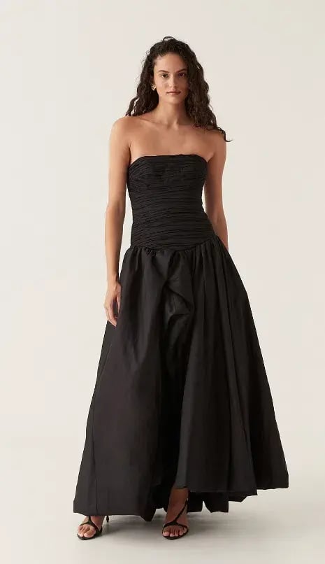 Aje Violette Bubble Hem Maxi Dress Black Size 10 photo 5