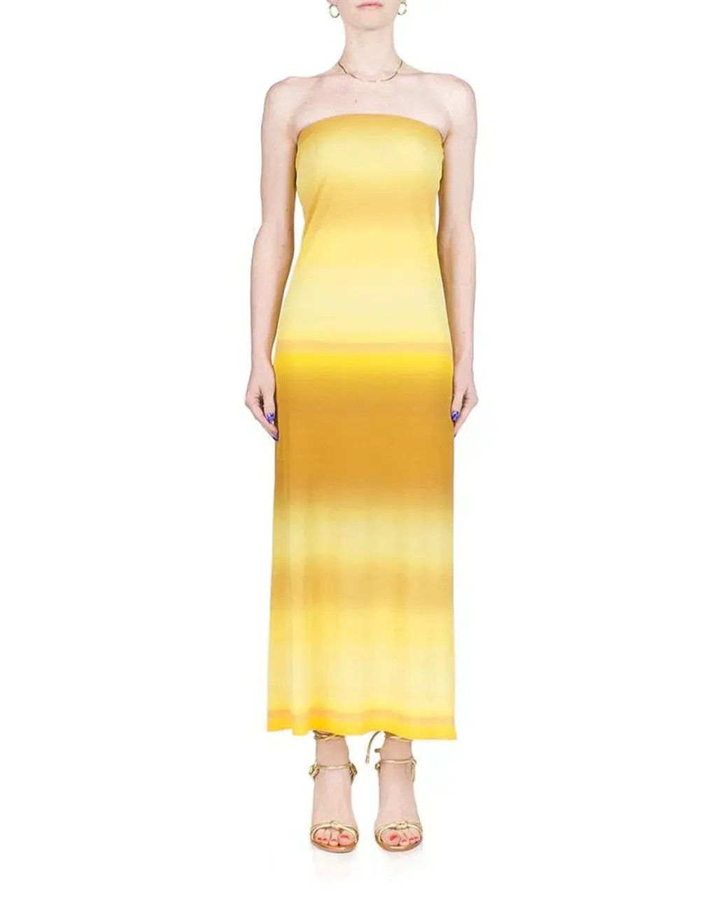 Bec & Bridge Amara Strapless Midi Dress Golden Ombre Size 8 photo 3