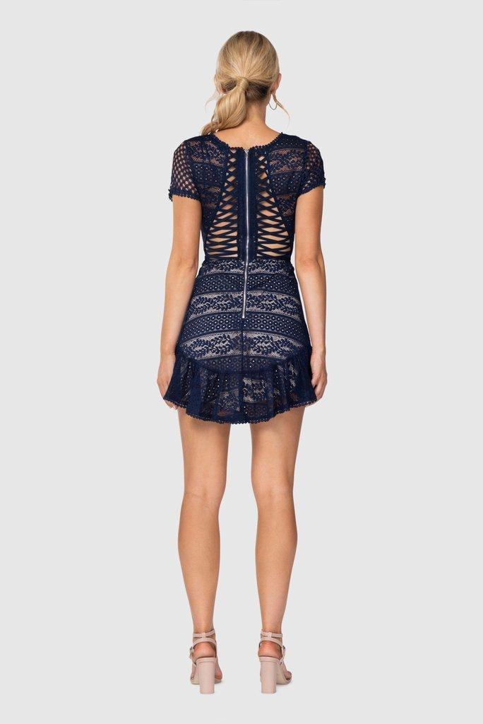 Pilgrim All About You Mini Dress Blue Size 10 photo 3