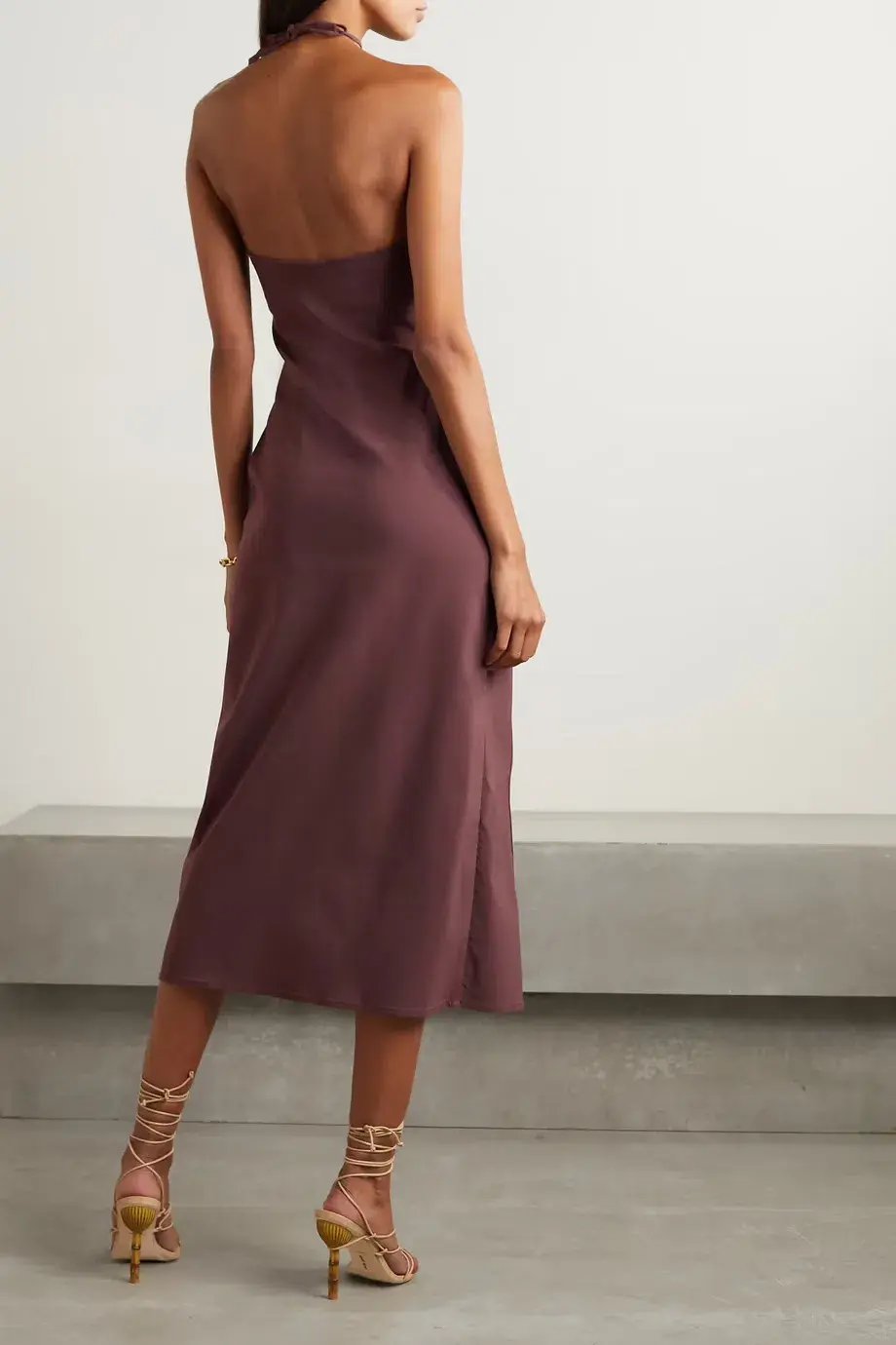 Cult Gaia Castila Embellished Halterneck Midi Dress Plum Size XS / Au 6 photo 2