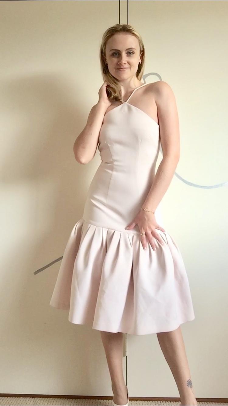 By Johnny Fit and Flare Midi Dress Pale Pink Size 6 photo 4