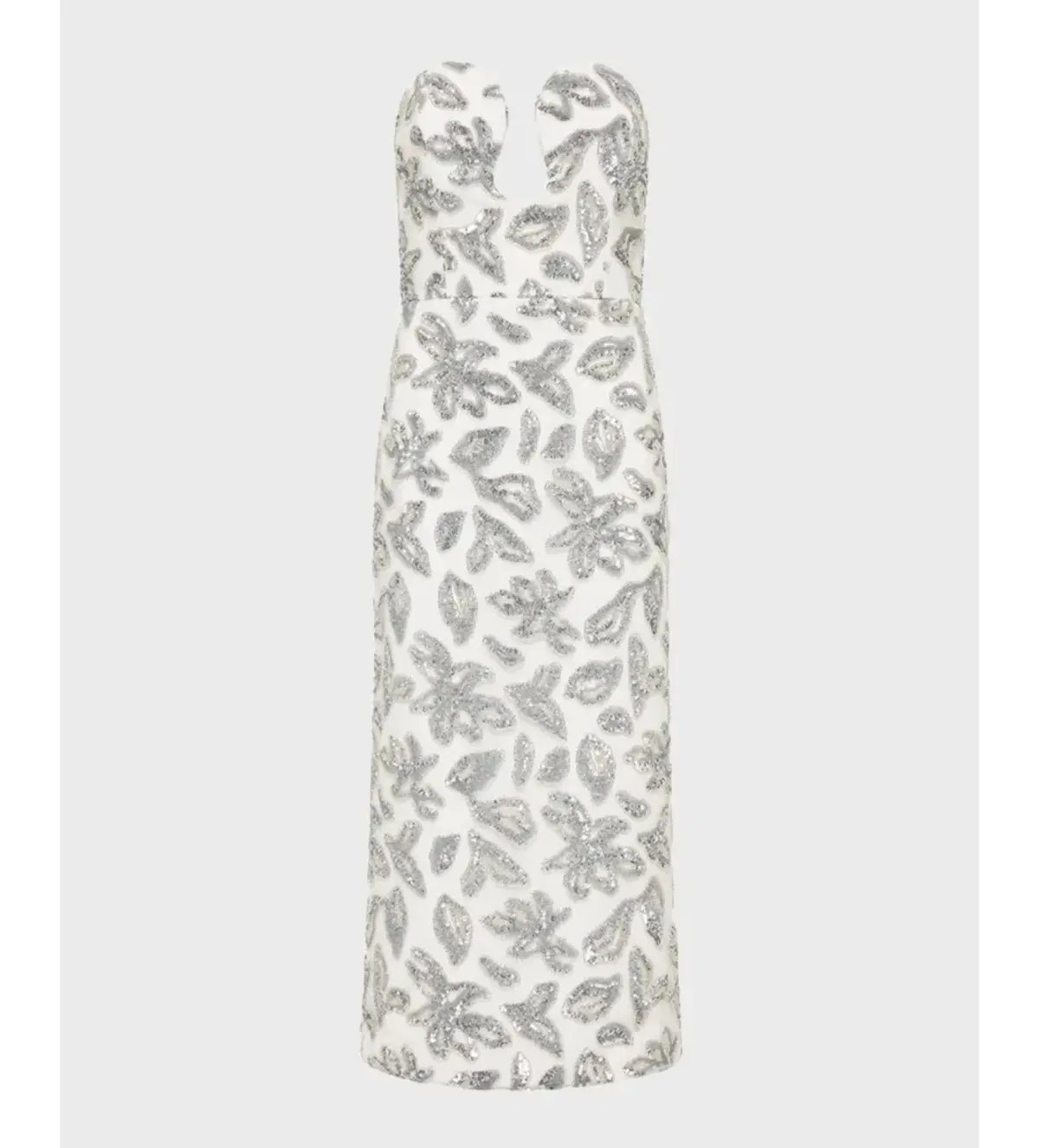 Rebecca Vallance Suki Strapless Bead & Sequin Midi Dress White Size AU 16 photo 4