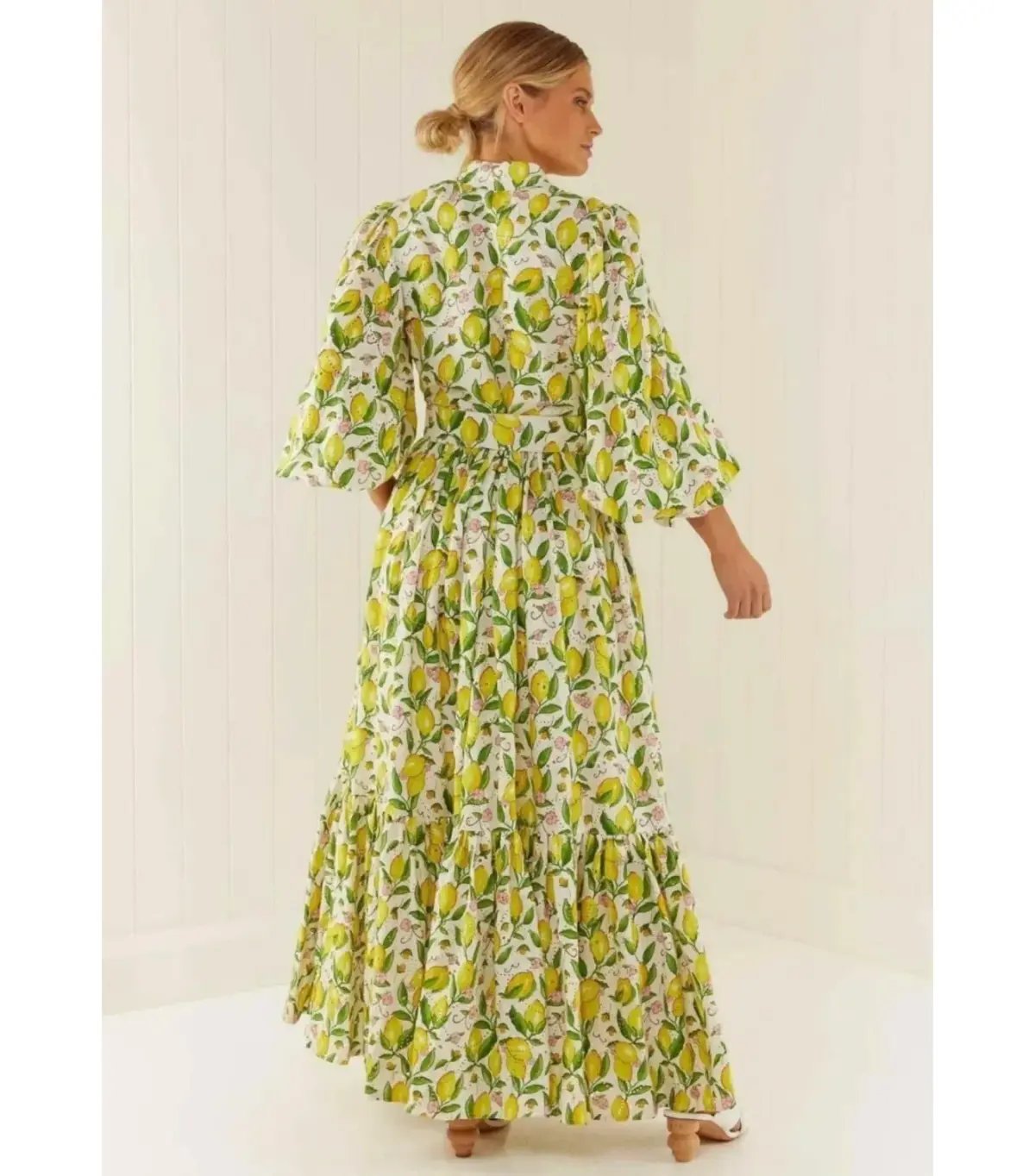 Palm Noosa Royal Flush Dress Lemon Print Size AU 12 photo 3