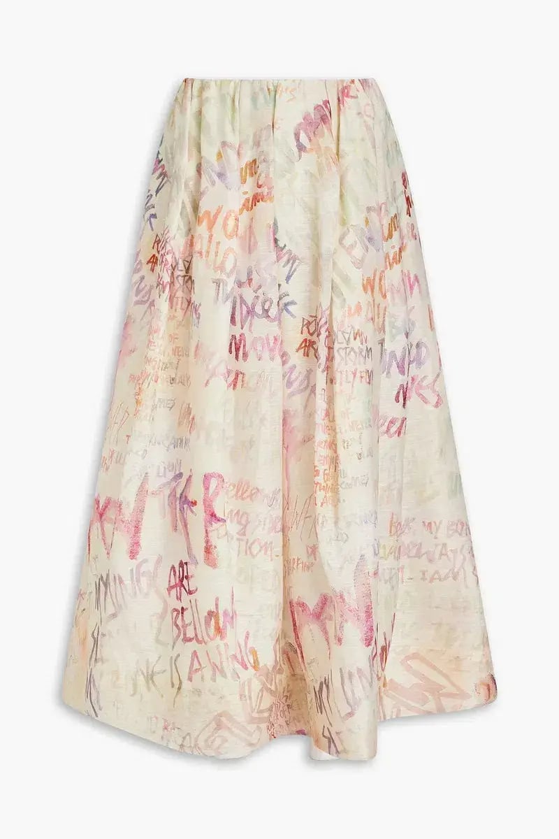 Zimmermann Dancer Gathered Maxi Skirt Ivory Graffiti Size 1 / AU 10 photo 3