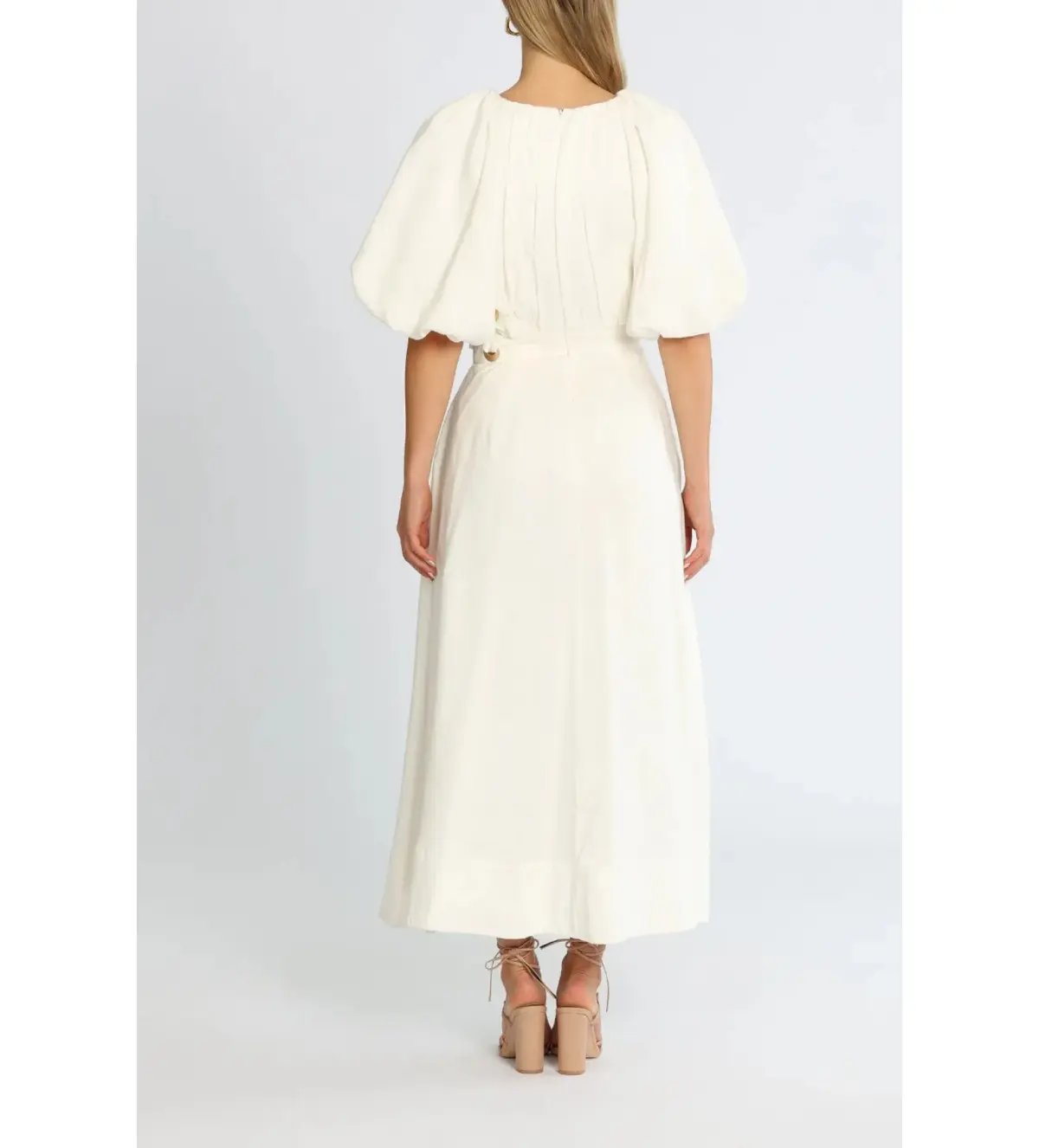 Aje Virtuous Asymmetrical Midi Dress in Ivory Size XXS / AU 4 photo 3