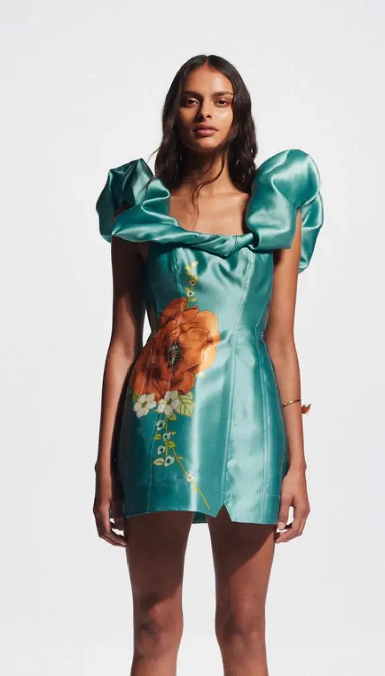 Alemais Regent Mini Dress Jade Green Size 16 photo 6
