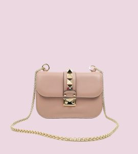 Valentino Garavani Vitello Mini Glam Lock Rockstud Flap Poudre photo 3