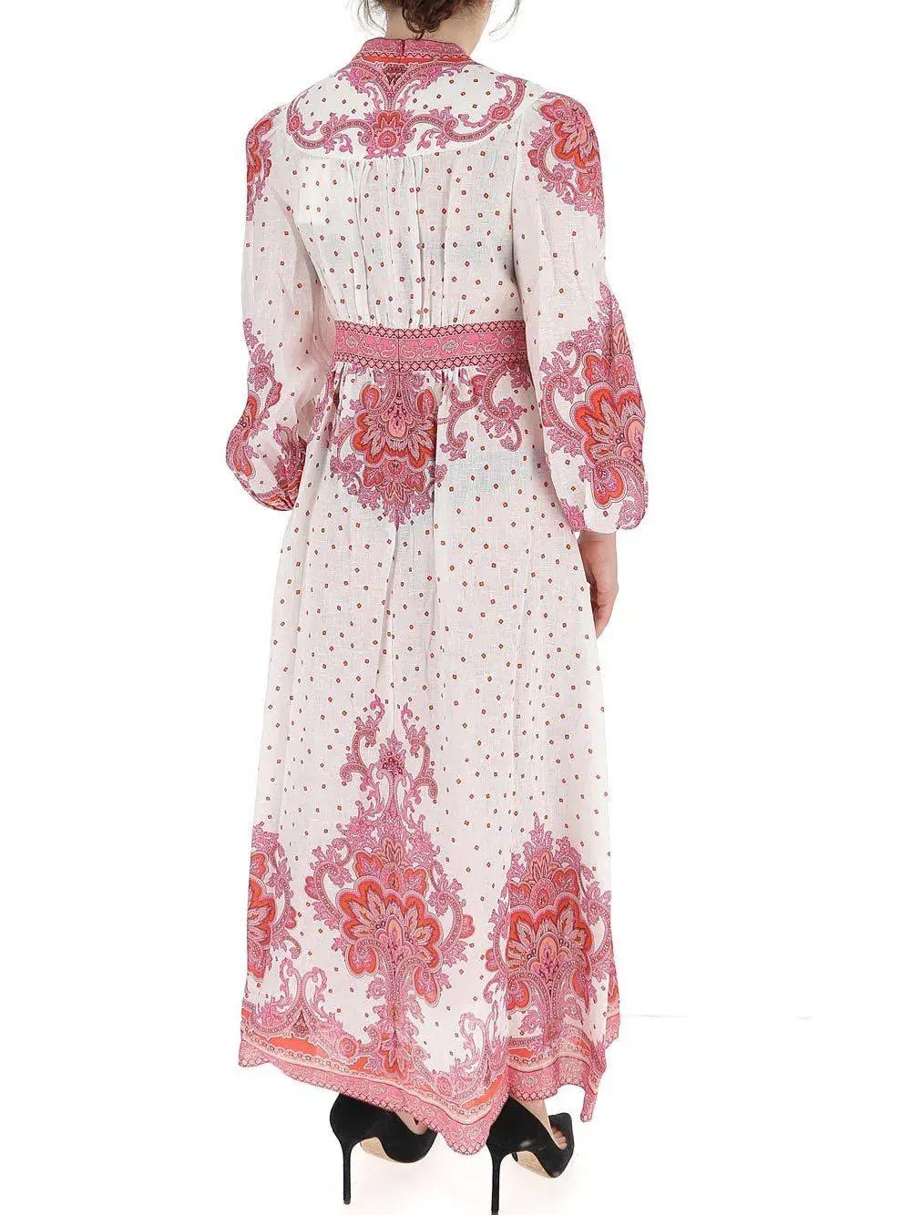 Zimmermann Bells Paisley Midi Dress Print Size 14 photo 4