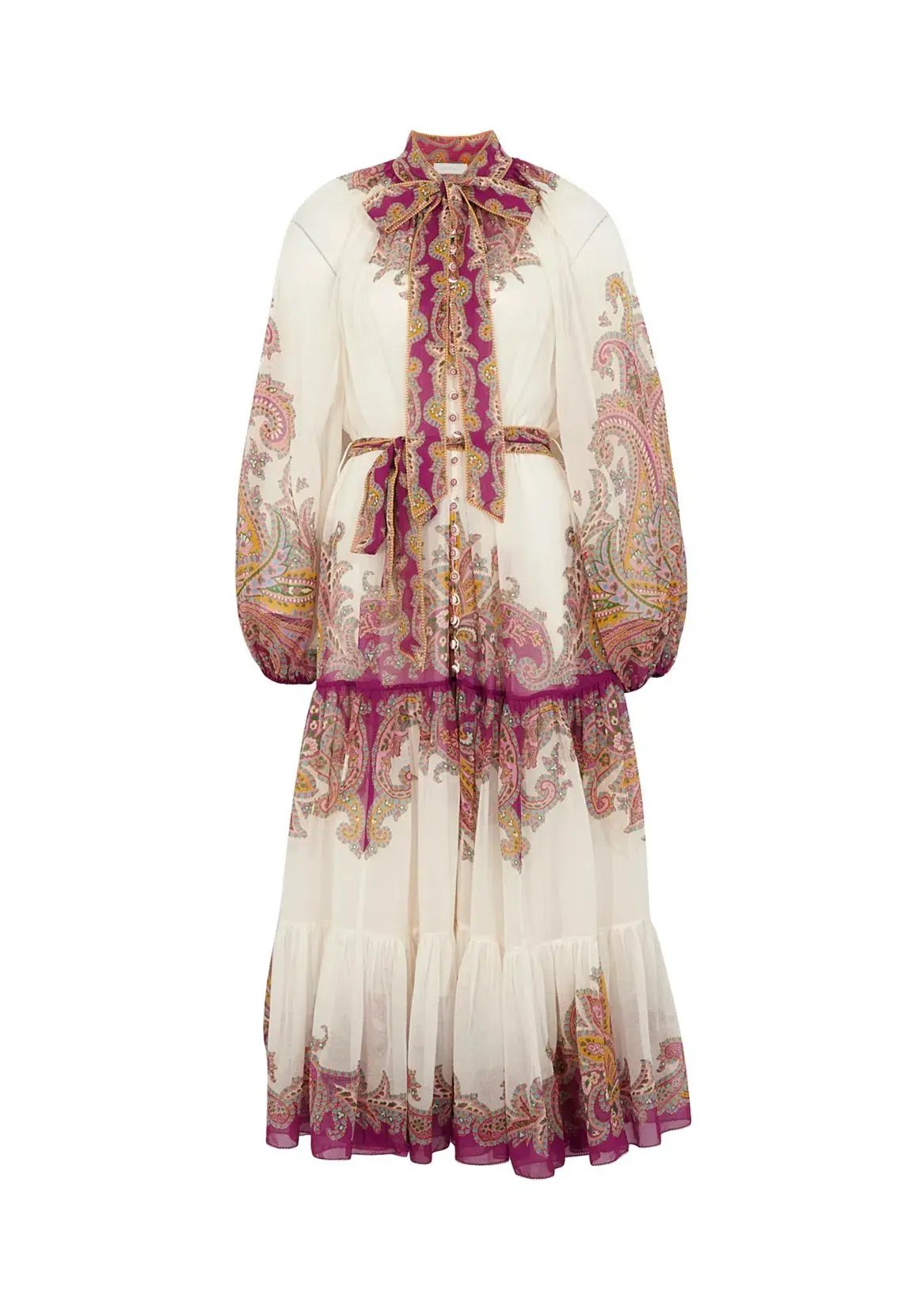Zimmermann Teddy Tiered Midi Dress Multi Size 0P / AU 6 photo 5