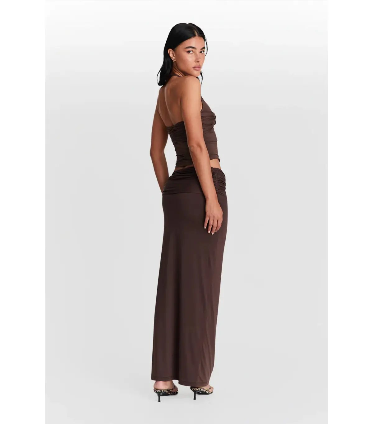 Sasha Therese Mila Skirt and Blair Top Set Chocolate Brown Size AU 4 photo 3