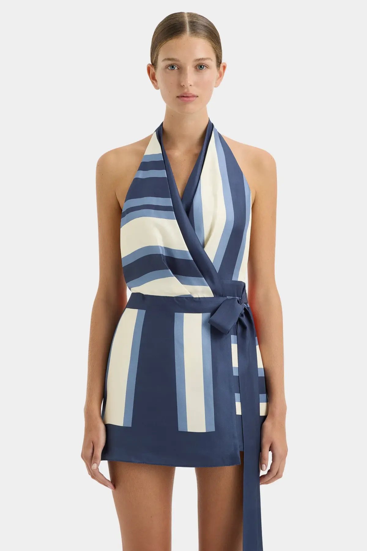 Sir The Label Dazed Wrap Halter Mini Dress Studio Print Size 3 / AU 12 photo 2