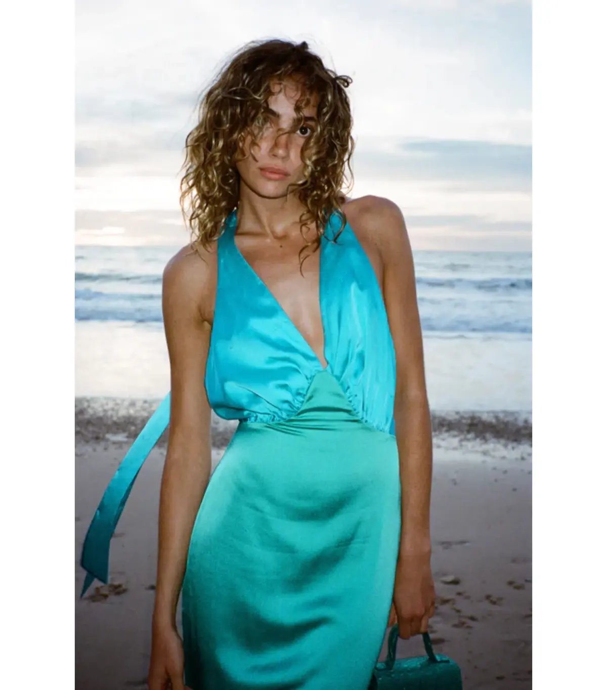 The Wolf Gang Oahu Slip Dress In Aquamarine Size AU 6 photo 3