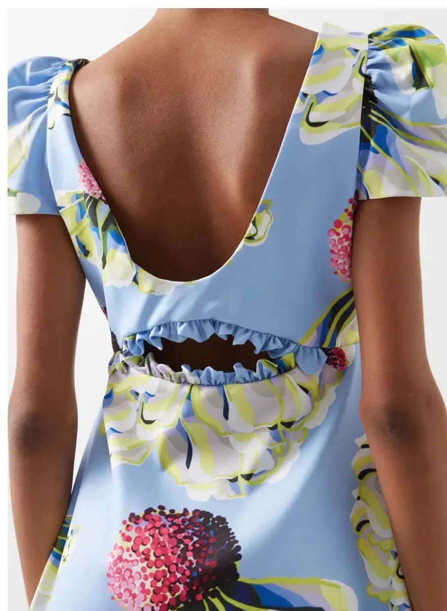 Kika Vargas Judith Tafffeta Dress Floral Print Size XS / AU 6 photo 4