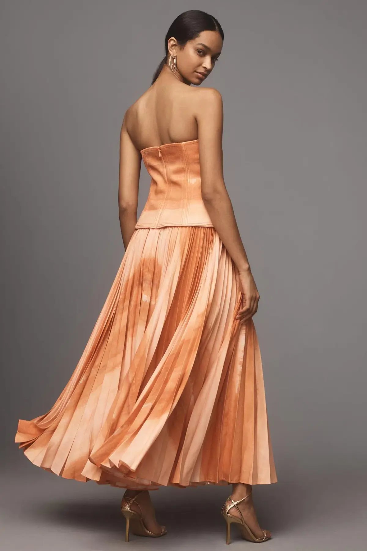 Acler Brayswick Midi Dress Melon Watercolour Size 10 photo 2