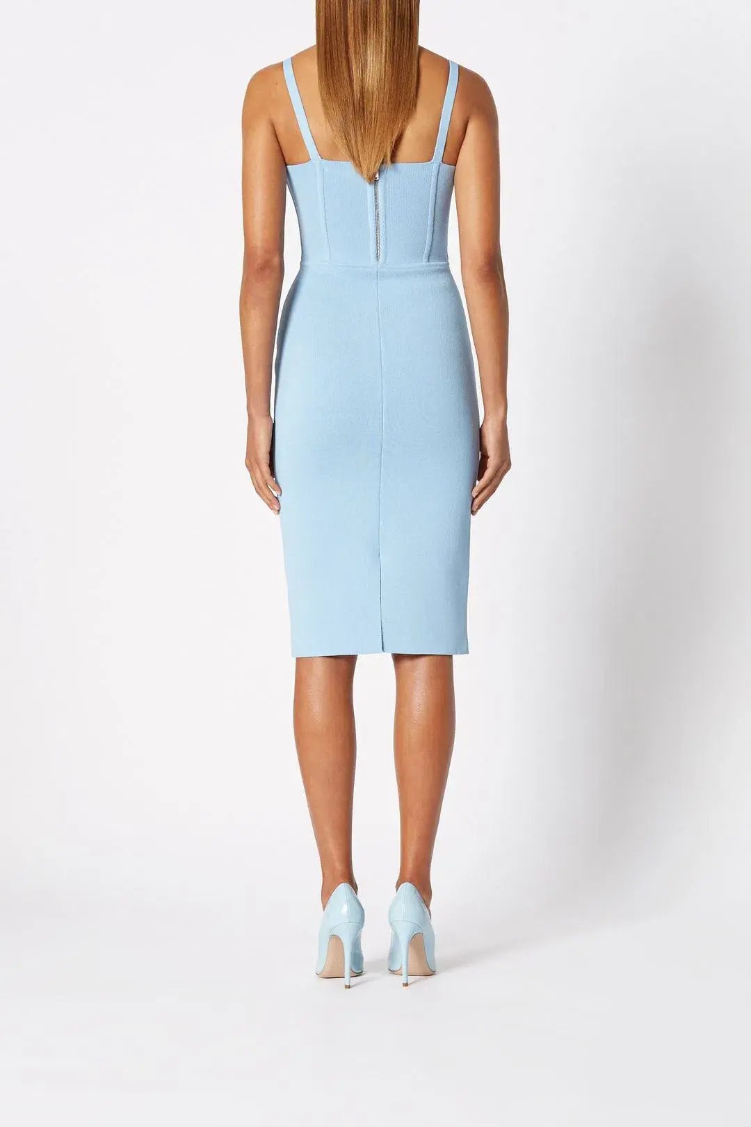 Scanlan Theodore Knit Bustier Dress Blue Size 6 photo 3
