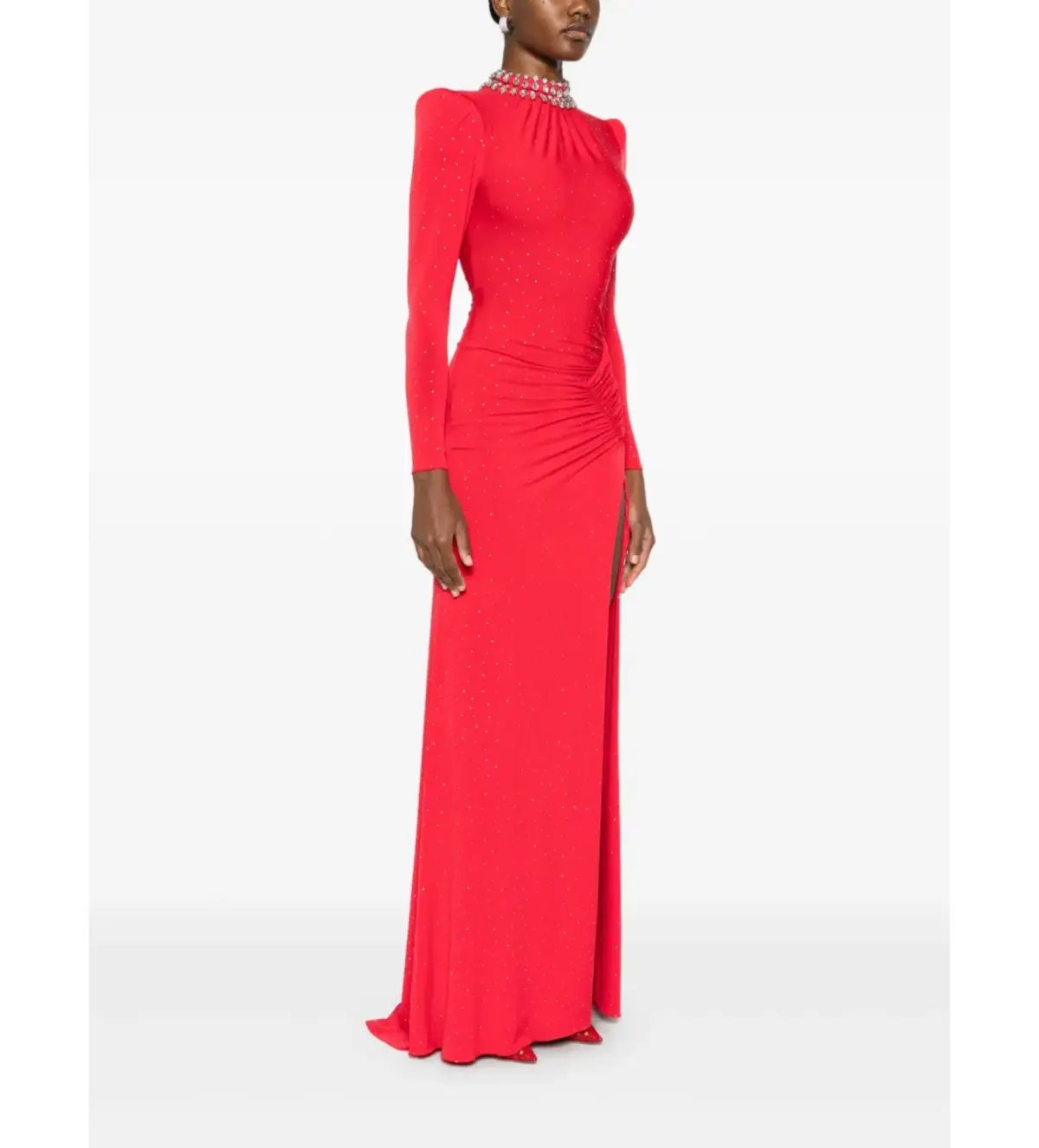 Nissa Crystal Embellished Maxi Dress in Red Size AU 10 photo 2