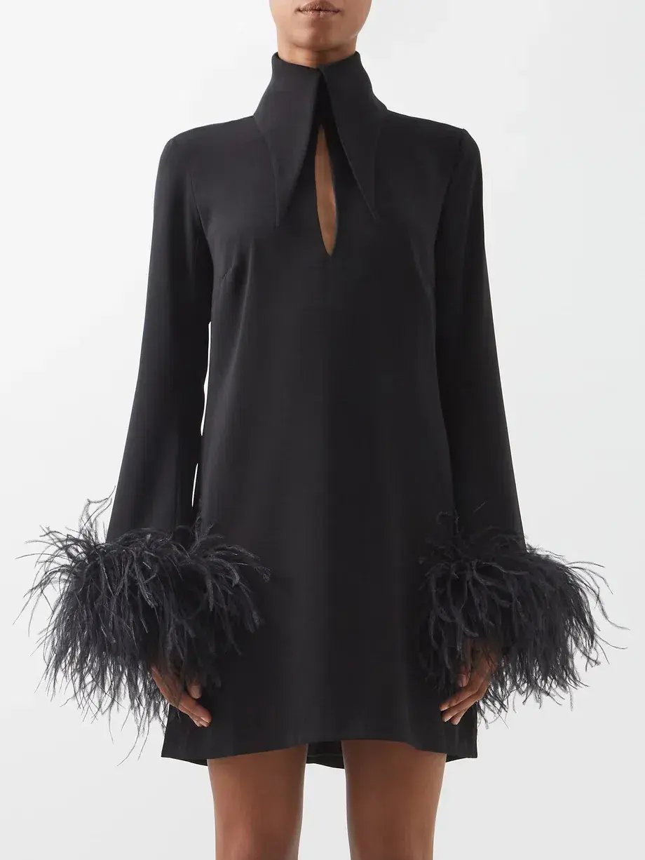 16Arlington Michelle Feather-Embellished Trim Mini Black Size AU 6 photo 3