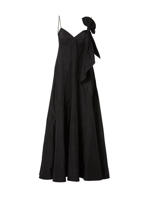 Scanlan Theodore Taffeta Maxi Dress Black Size 8 photo 5