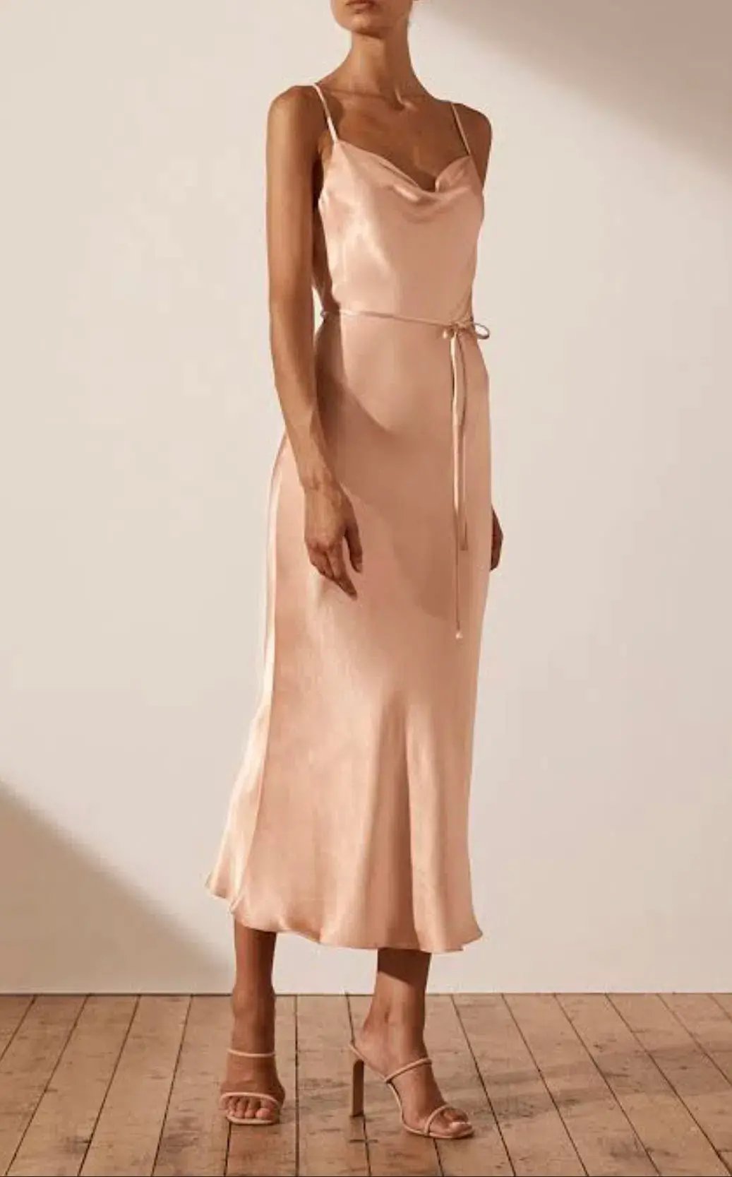 Shona Joy La Lune Bias Cowl Midi Dress Desert Rose Size 10 / M photo 2