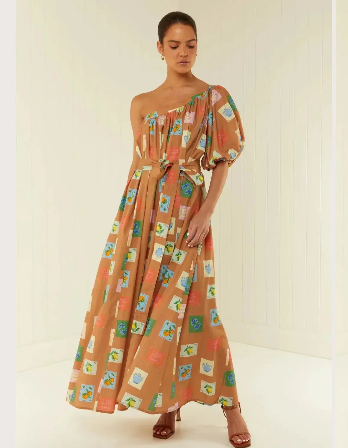 Palm Noosa Lotus Maxi Dress Brown Emblem Size 12 photo 4
