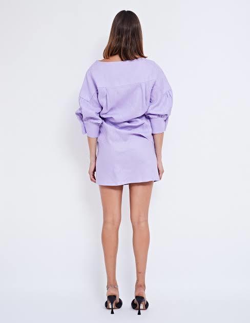 Pfeiffer Seeka Linen Twist Dress Purple Size 10 photo 4